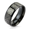 Lord's Prayer Black Steel Ring